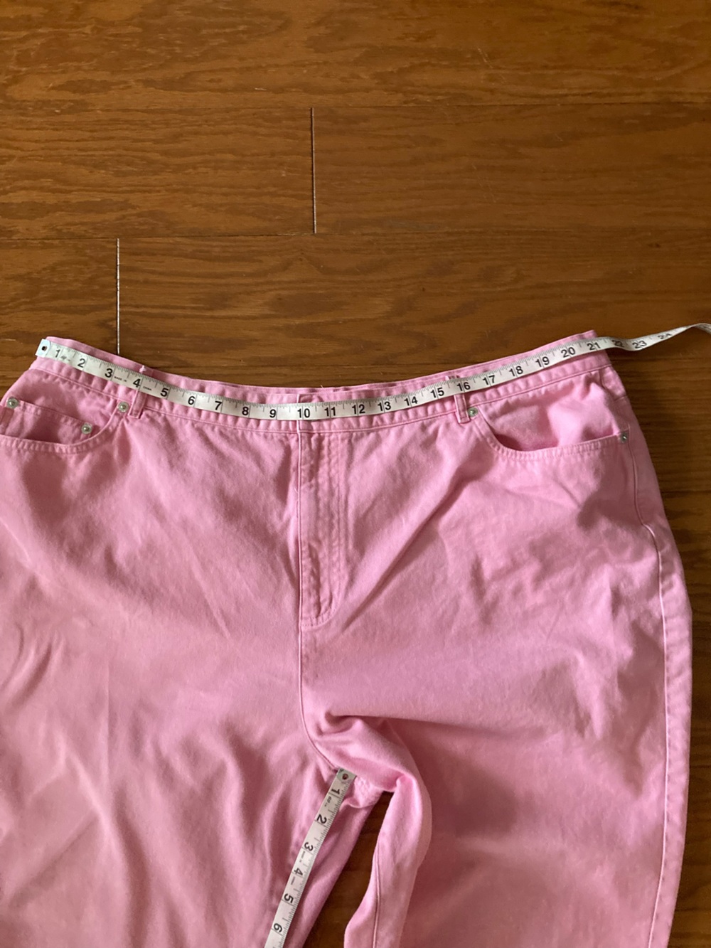 Lauren Ralph Lauren Pink Cropped Jeans Womens 22W Hot Pink Cotton Capri Pants - Picture 11 of 11
